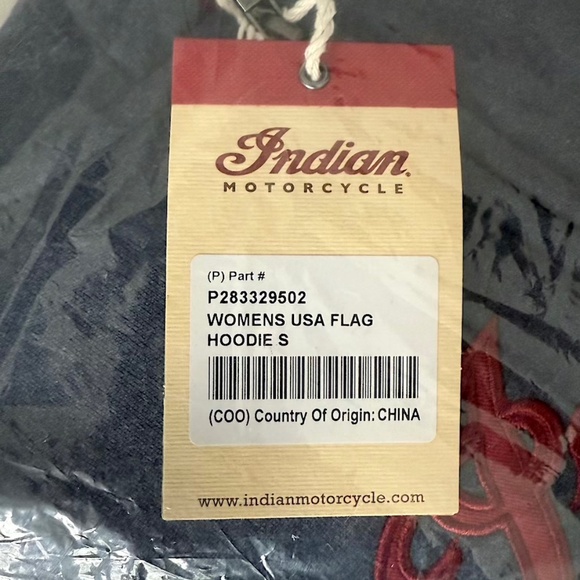 Indian Motorcycle Women’s USA Flag Hoodie, Navy - Small (NWT/NIP) - Picture 5 of 8